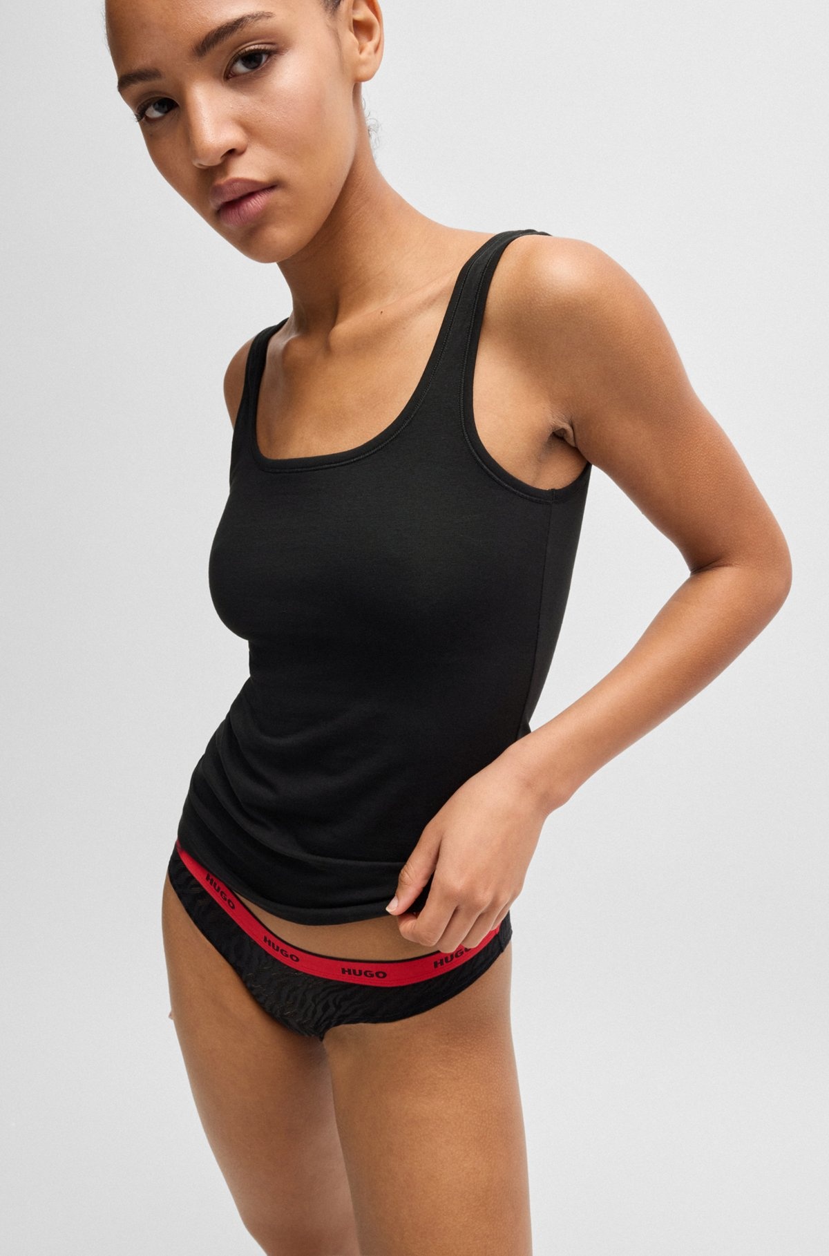 THREE-PACK OF ANIMAL-PATTERN LACE BRIEFS WITH LOGOS - 3