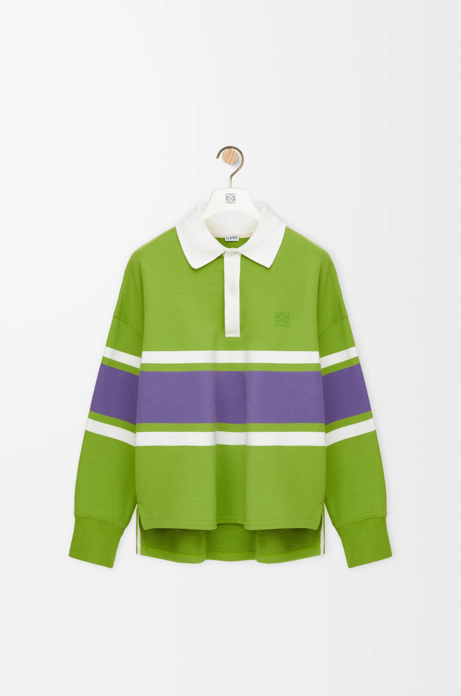 Long sleeve polo shirt in cotton - 1
