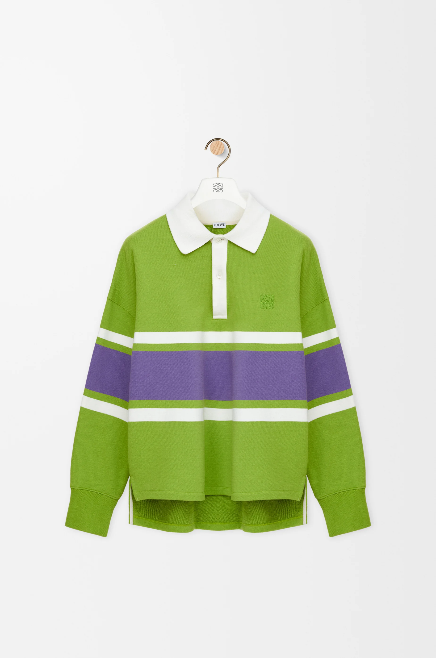 Long sleeve polo shirt in cotton - 1