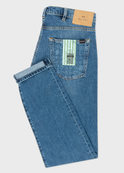 Paul Smith Mid-Wash Jeans With Laser Print Pocket outlook