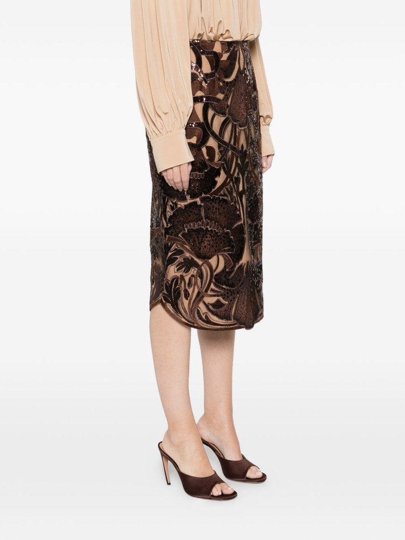 sequin floral midi skirt 3