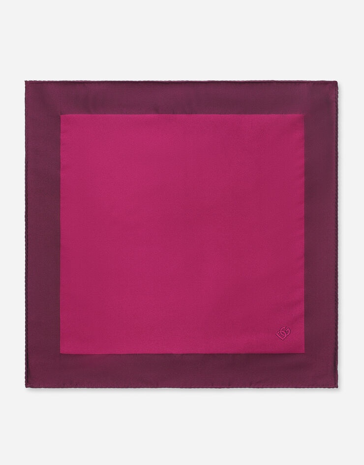 Silk pocket square with DG logo embroidery - 1