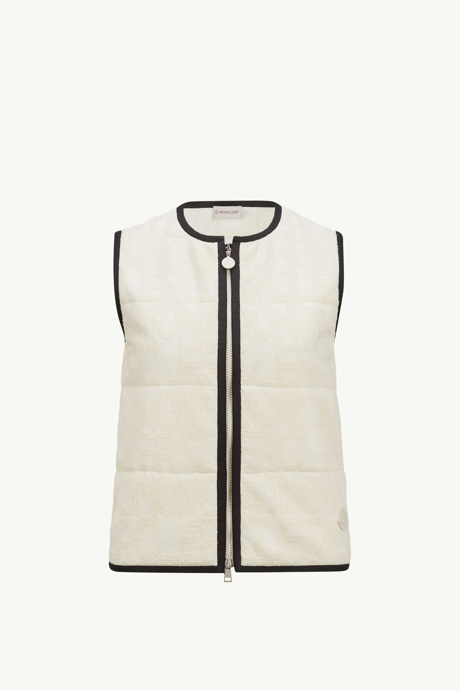 Terry Cloth Logo Jacquard Padded Vest - 1