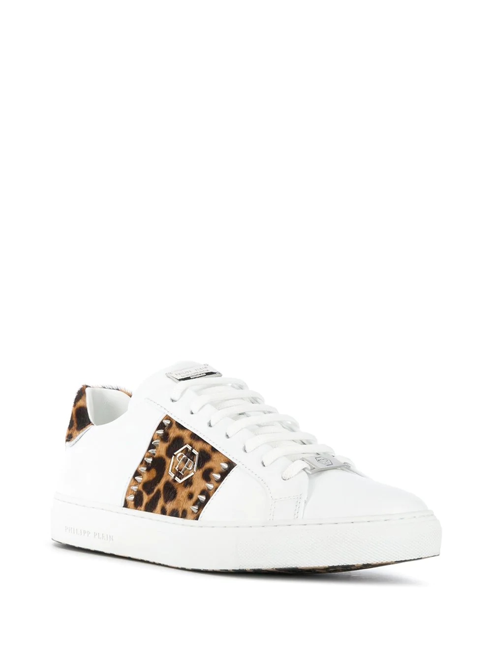 leopard-print low-top sneakers  - 2