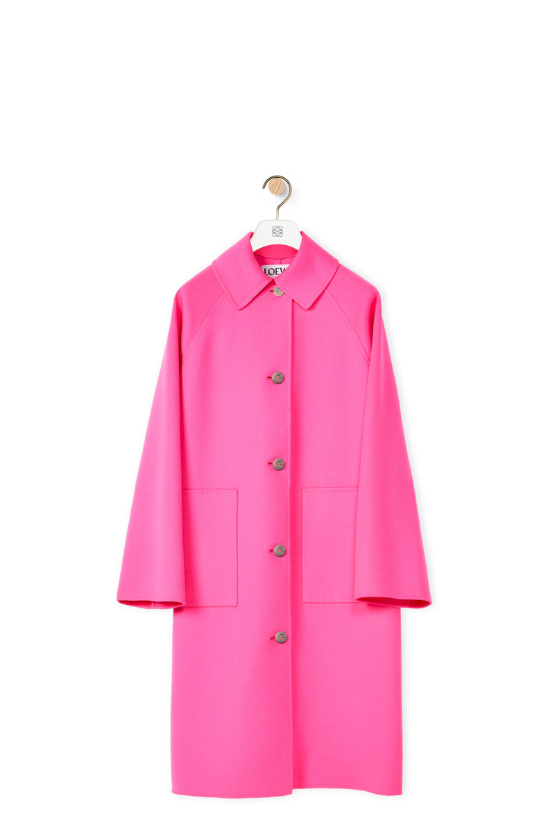 Neon coat in wool and cashmere 1