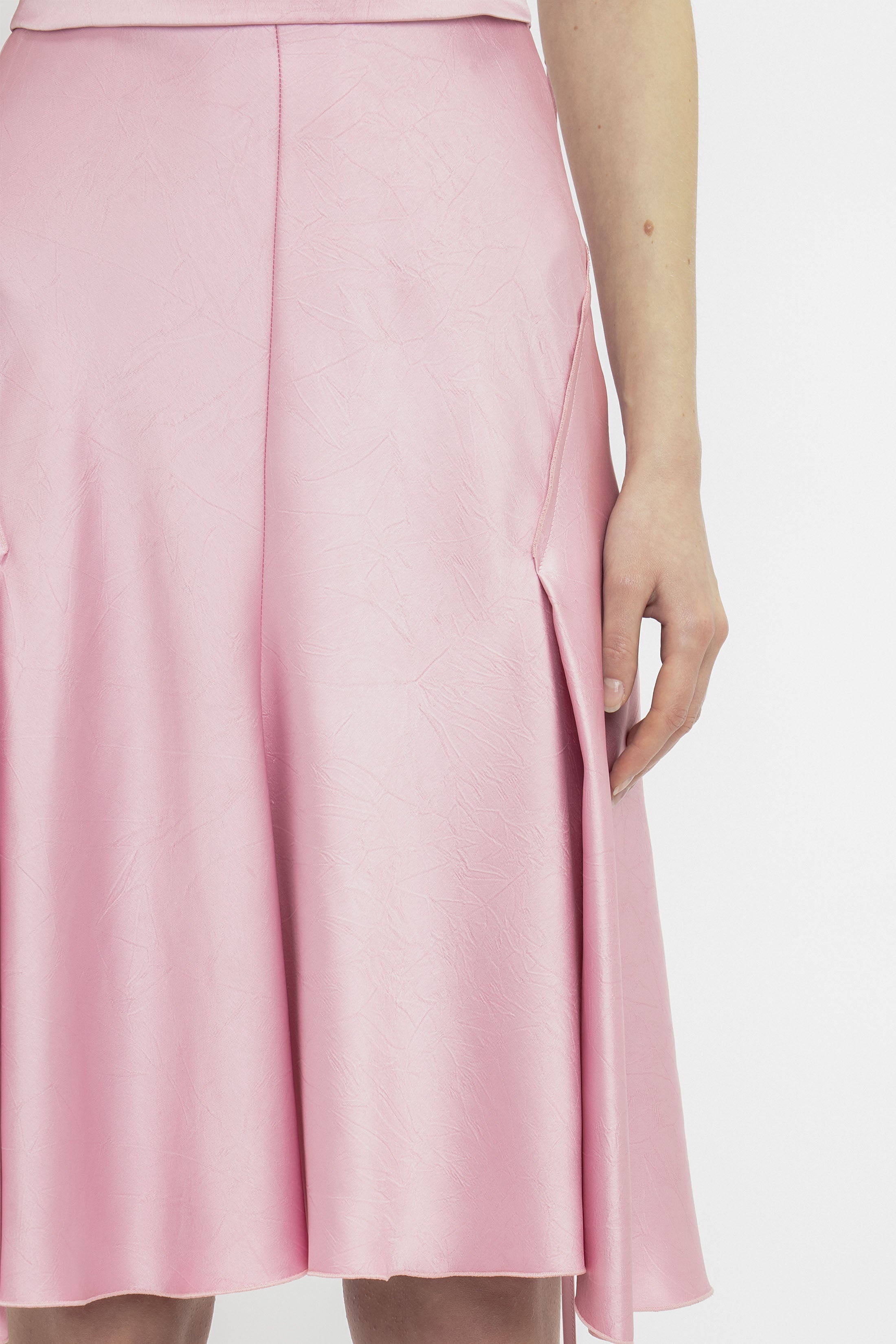 Draped Sleeve Cut Out Mini Dress In Rose - 8