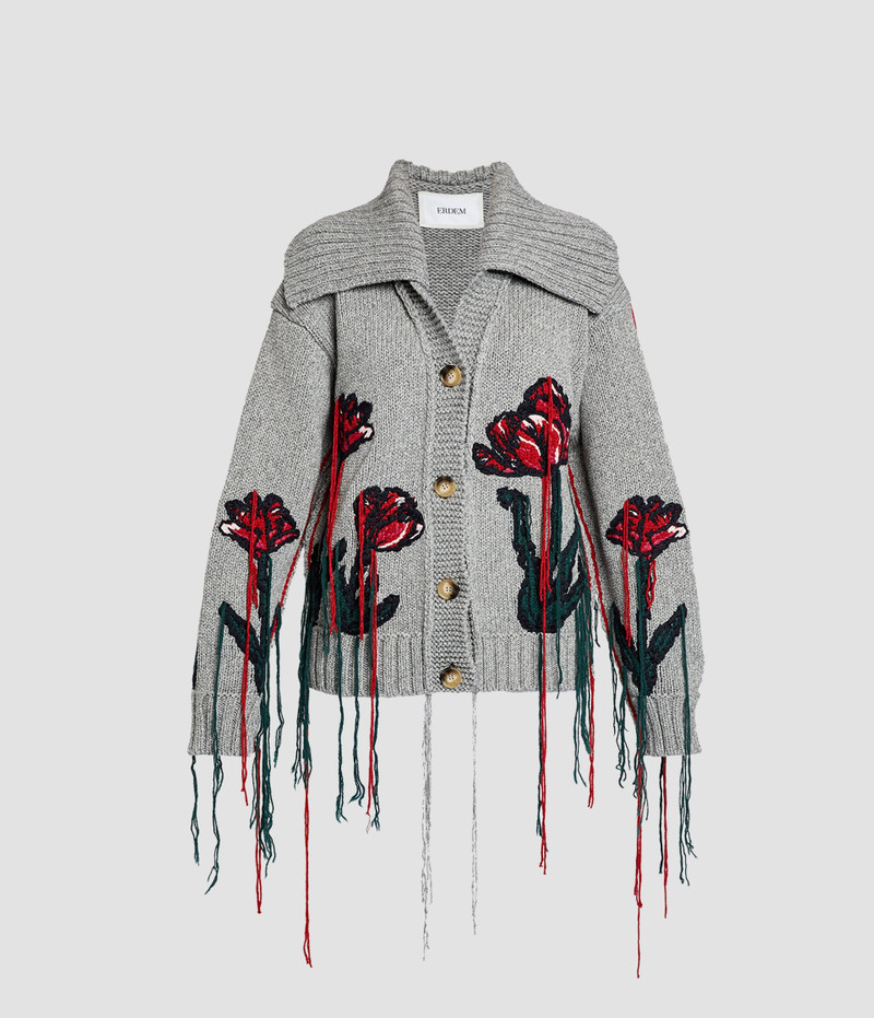 FLORAL EMBROIDERED KNIT CARDIGAN 1