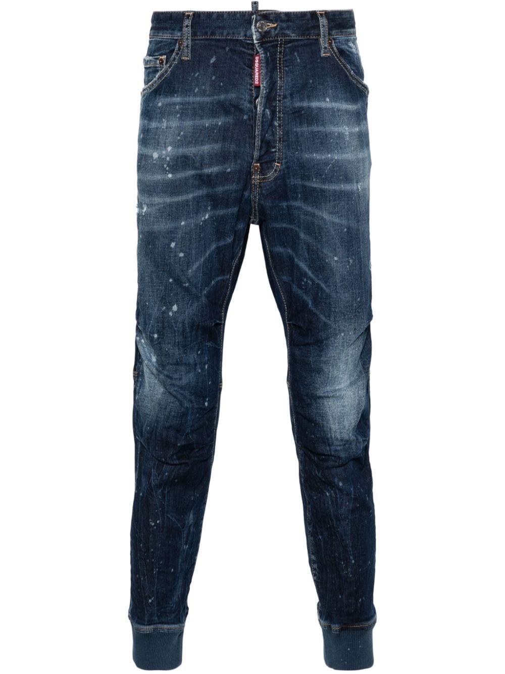 distressed slim-fit track jeans - 1