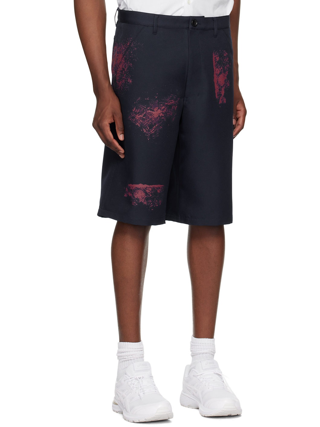 Navy Printed Shorts - 2