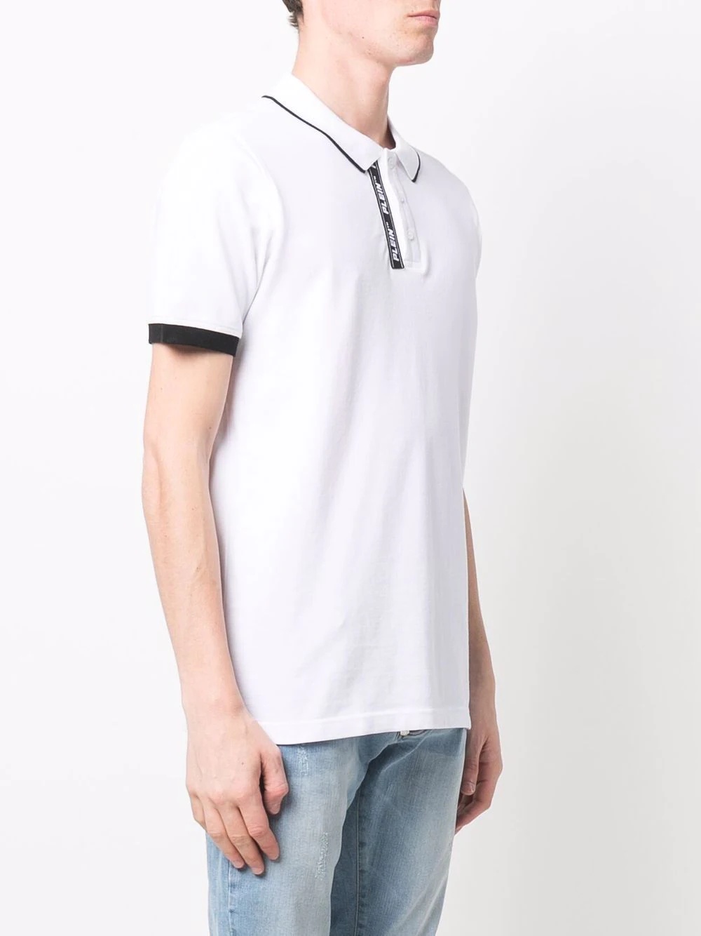 logo-tape detail polo shirt - 3
