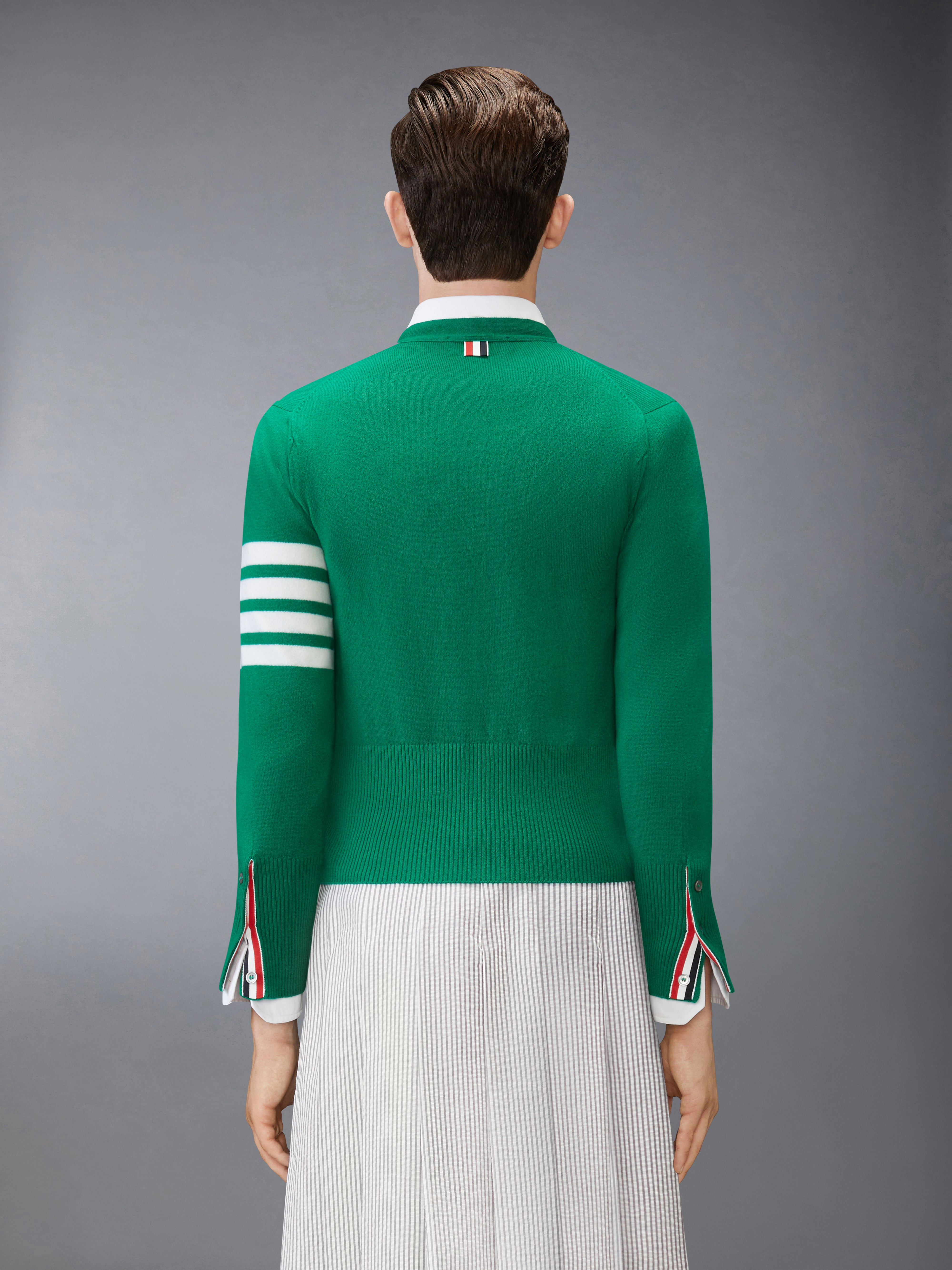 CLASSIC CASHMERE 4-BAR V-NECK CARDIGAN - 3