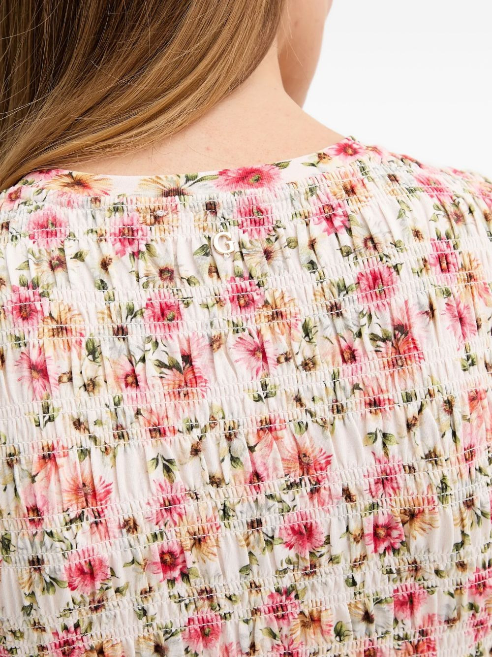 floral smocked midi dress - 4