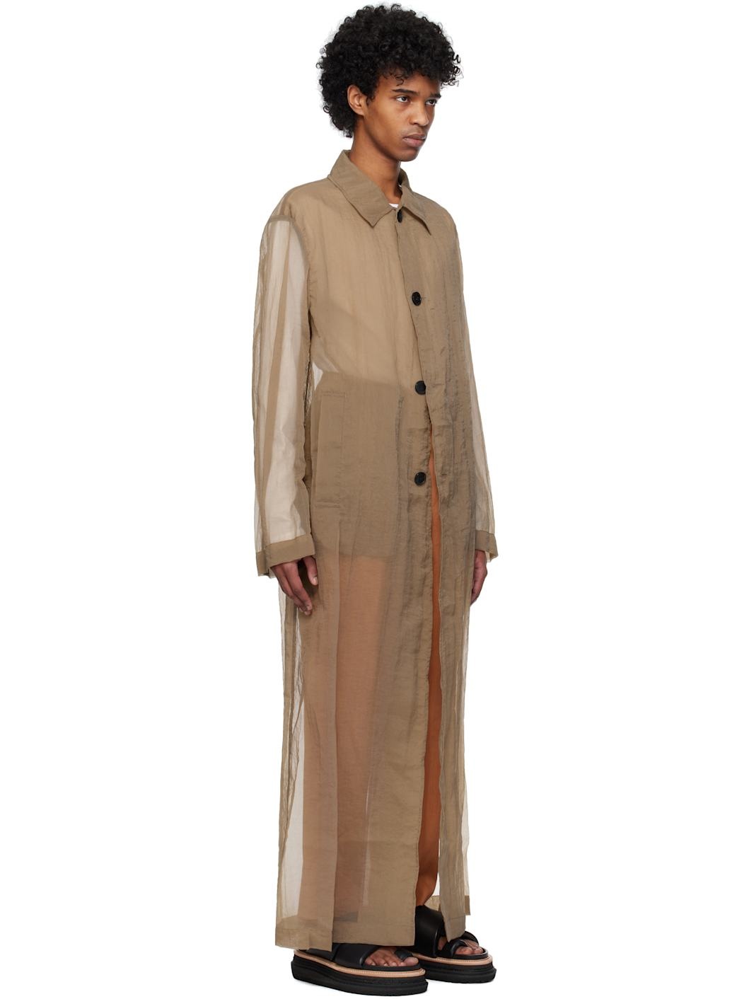 Brown Loose Fit Mac Coat - 2