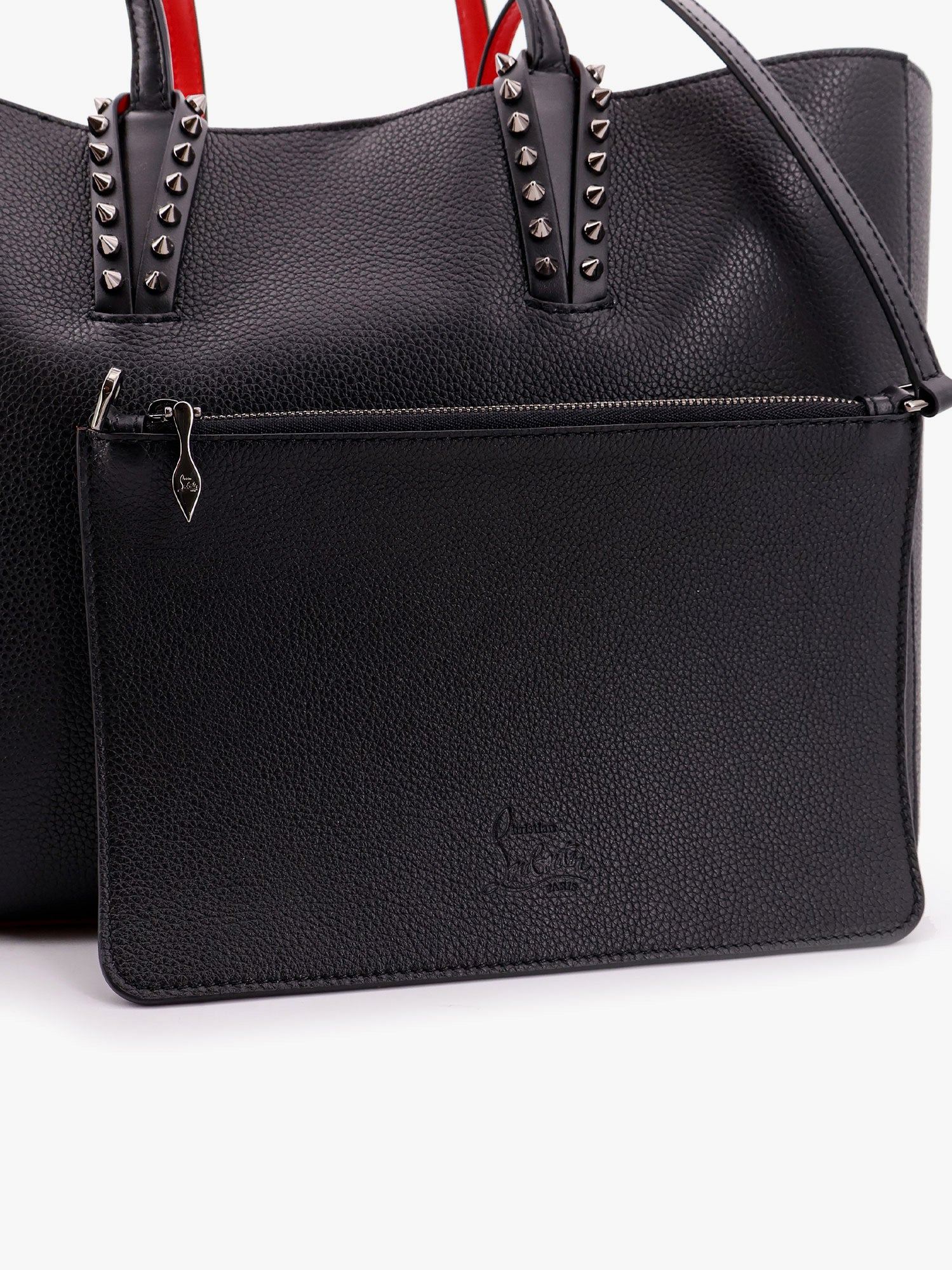 Christian Louboutin Cabata Leather Shoulder Bag With Iconic Metal Spikes - 5