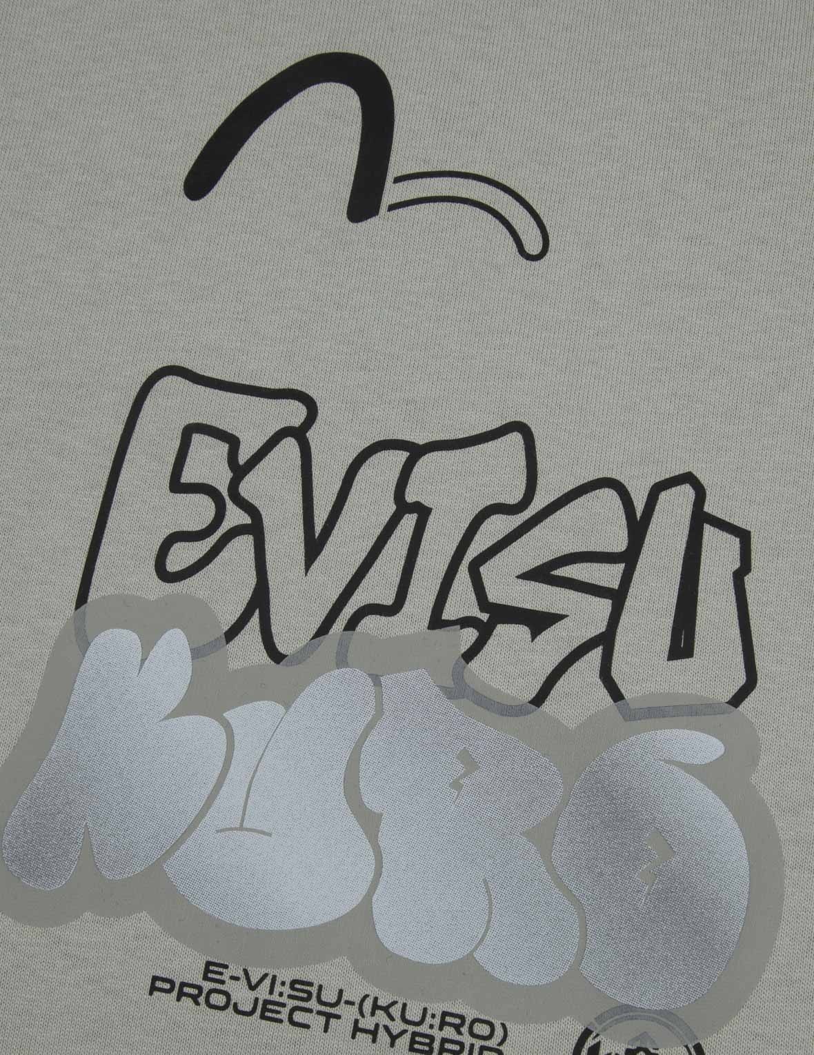 Seagull and Graffiti Logo Print Relax Fit T-Shirt - 7