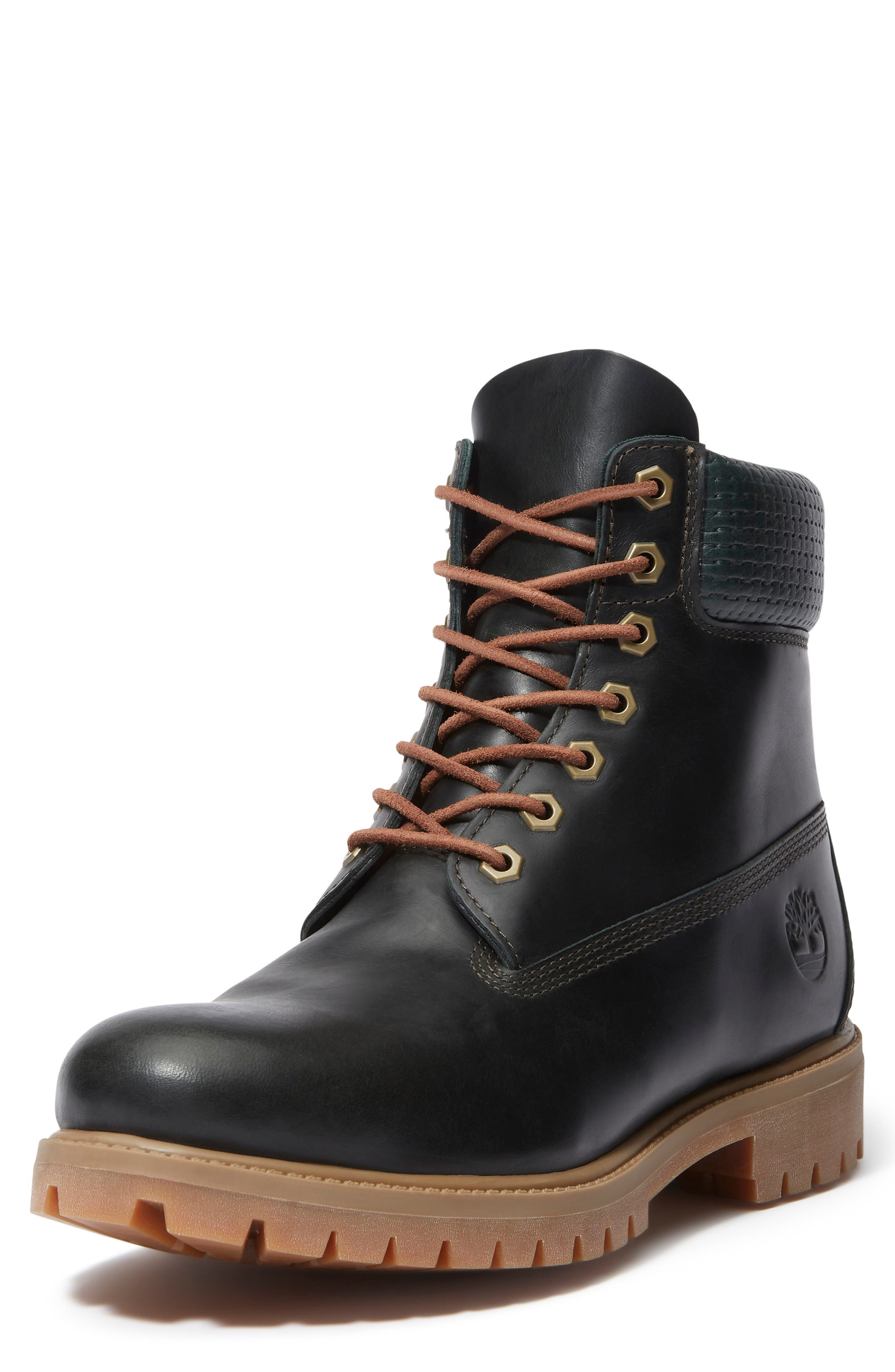 Timberland Premium 6-Inch Waterproof Boot in Dark Green Full Grain at Nordstrom - 8