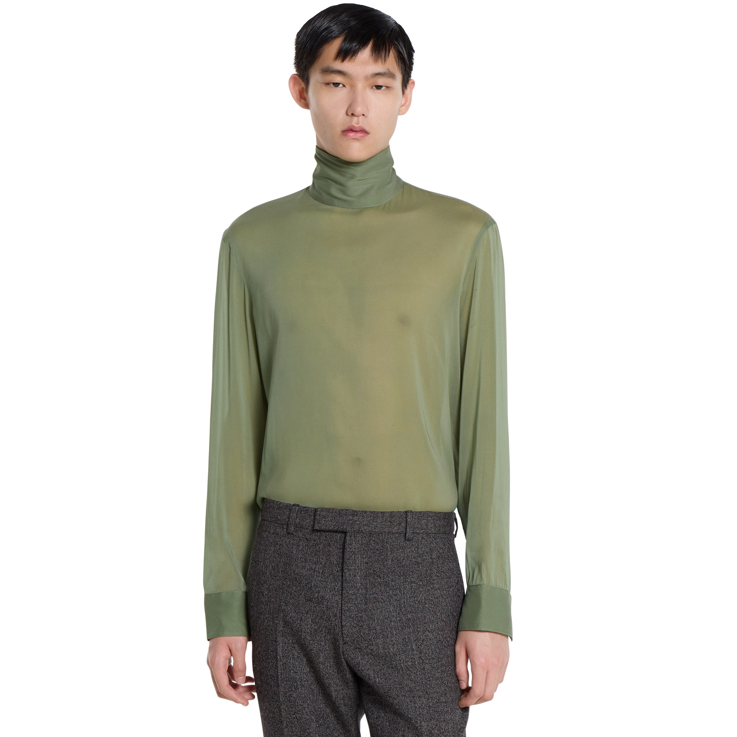 Silk stretch chiffon shirt - 3