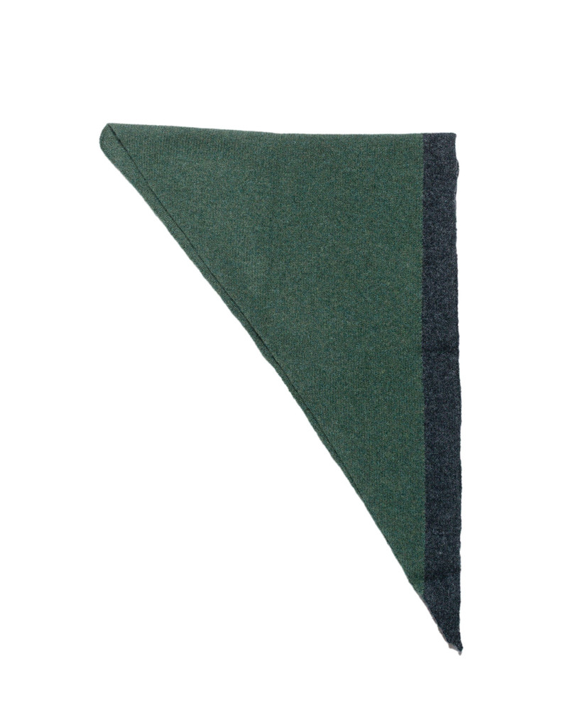 MARGARET HOWELL MHL Tipped Scout Scarf Lambswool Green/Charcoal outlook