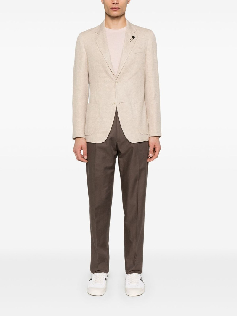 LARDINI brooch-detail blazer outlook
