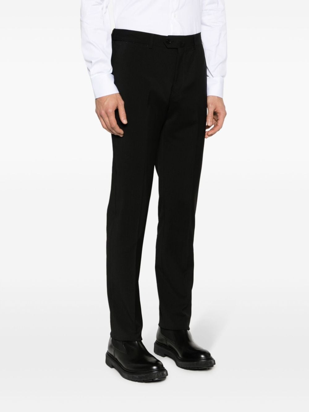 virgin-wool mid-rise tapered trousers - 3