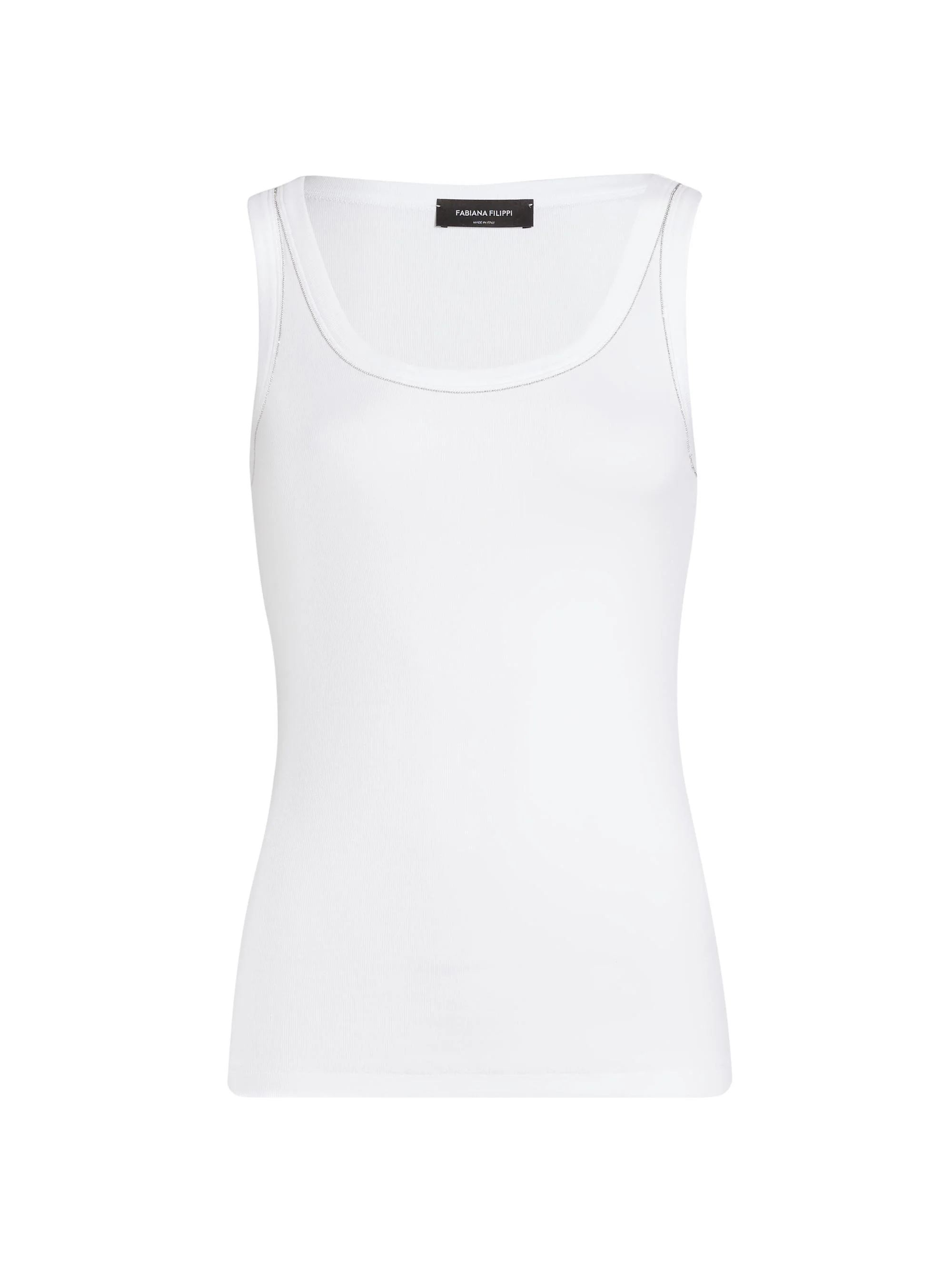 Women's Rib-Knit Jersey Tank Top - Bianco Ottico - 1