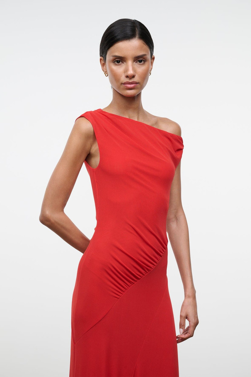 STAUD AMARIS DRESS TOMATO 3