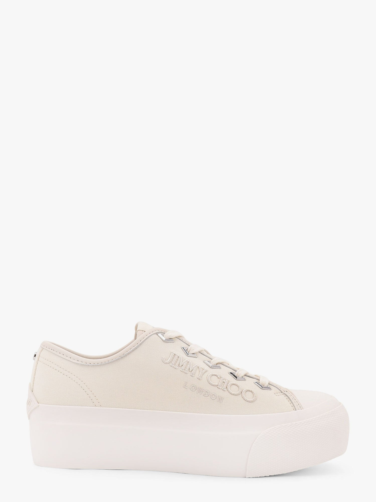 Jimmy Choo Palma Maxi Low-Top Canvas Sneakers With Plateau - 1