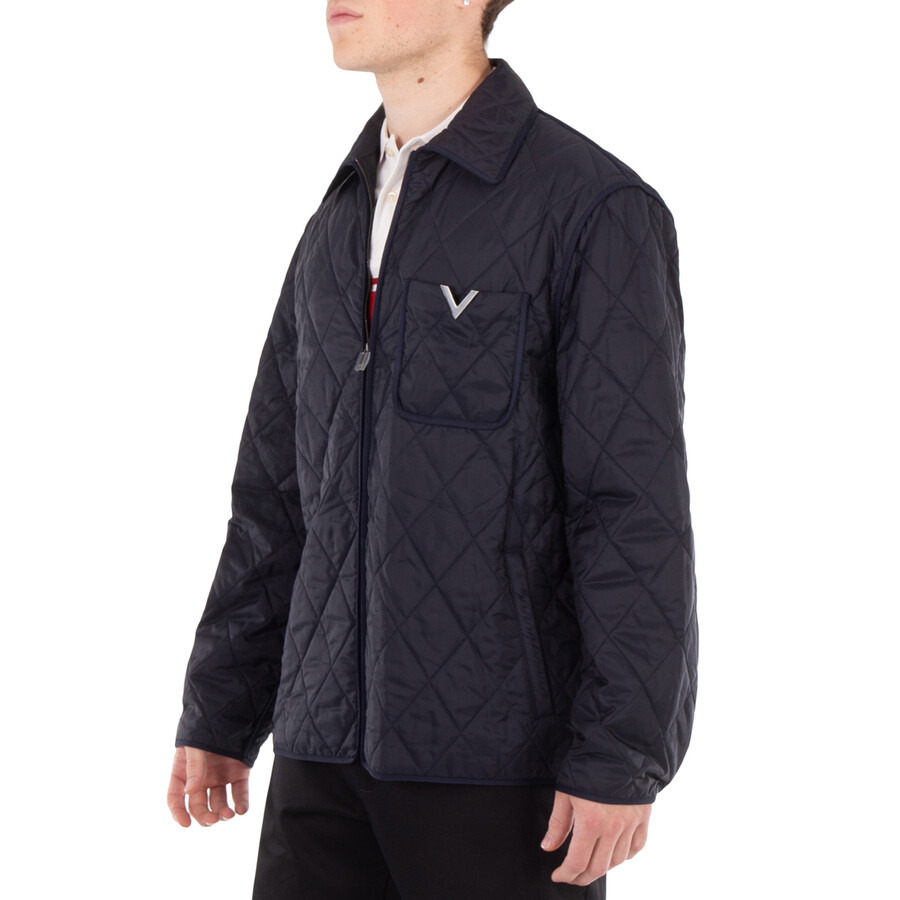 Valentino Metallic V Quilted Shirt Jacket - 4