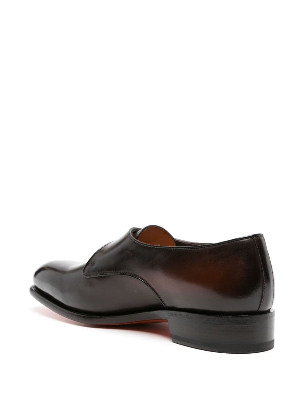 faded-effect leather monk shoes - 3