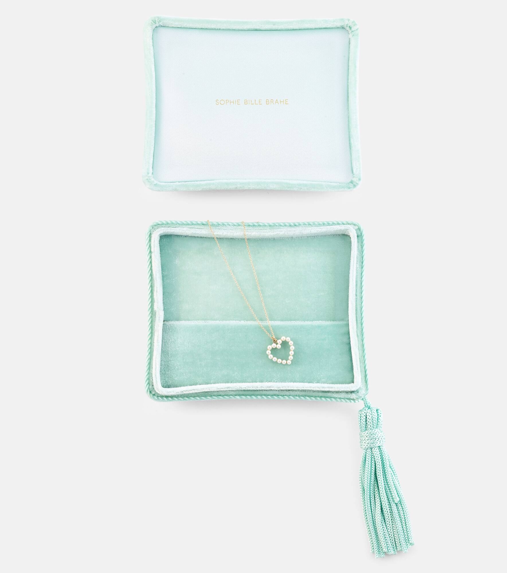 Pearl Heart 14kt gold pendant necklace with pearls - 7