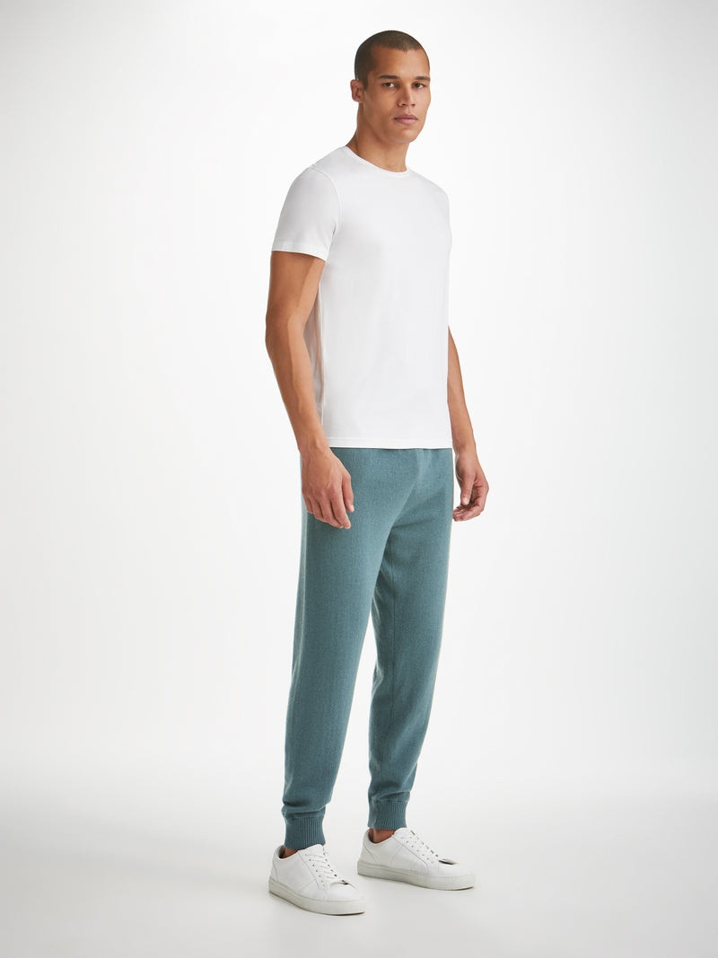 Derek Rose Men's Track Pants Finley Cashmere Teal outlook