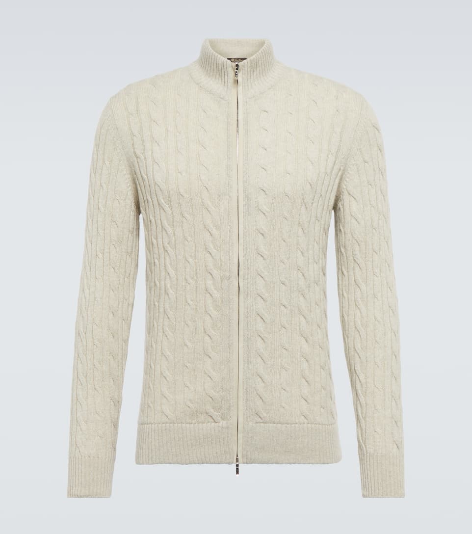Cable-knit cashmere cardigan - 1
