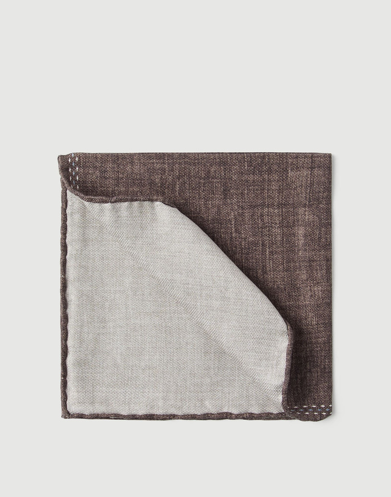Silk pocket square with printed logo 1