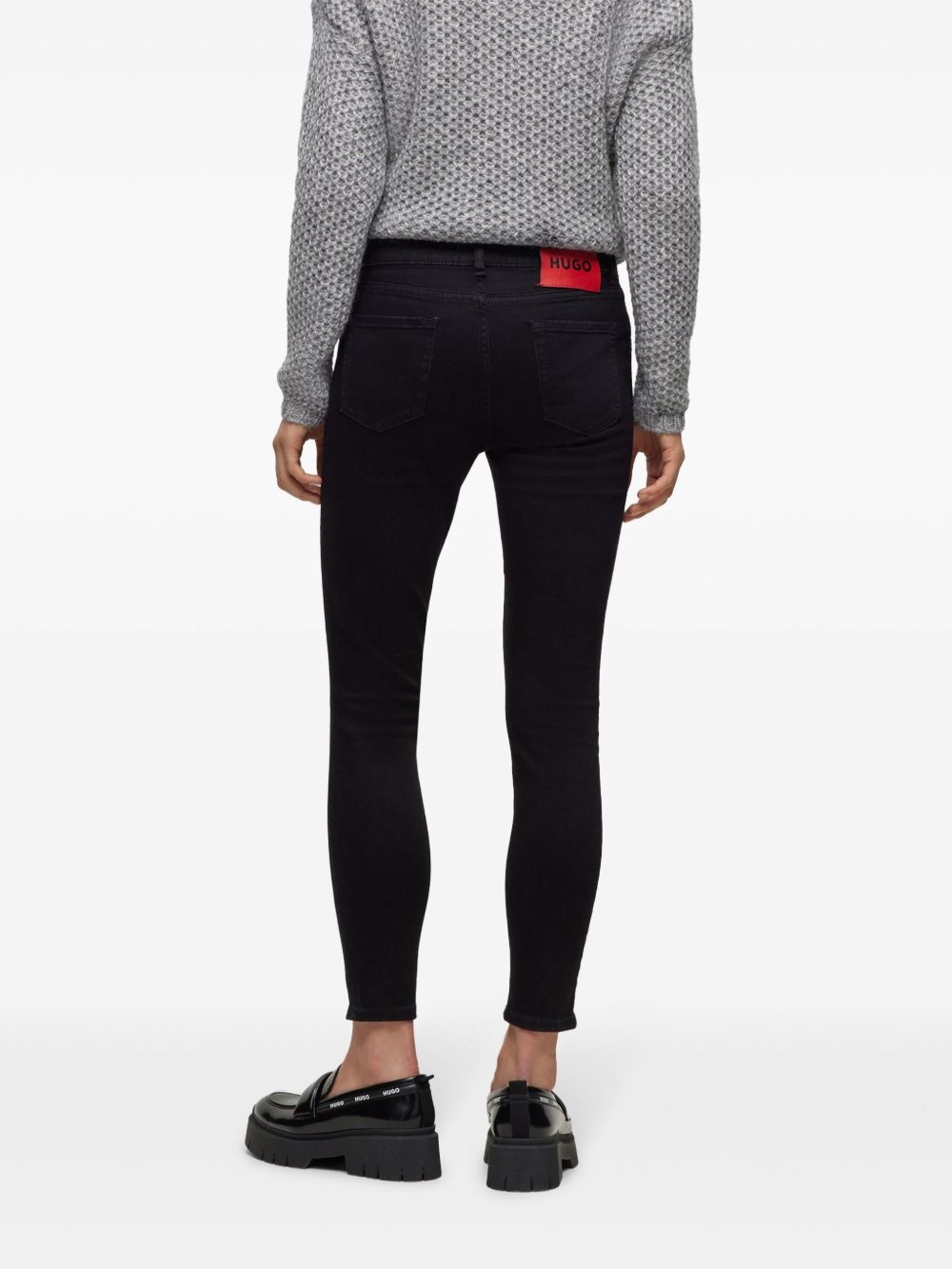 slim cut cotton trousers - 4