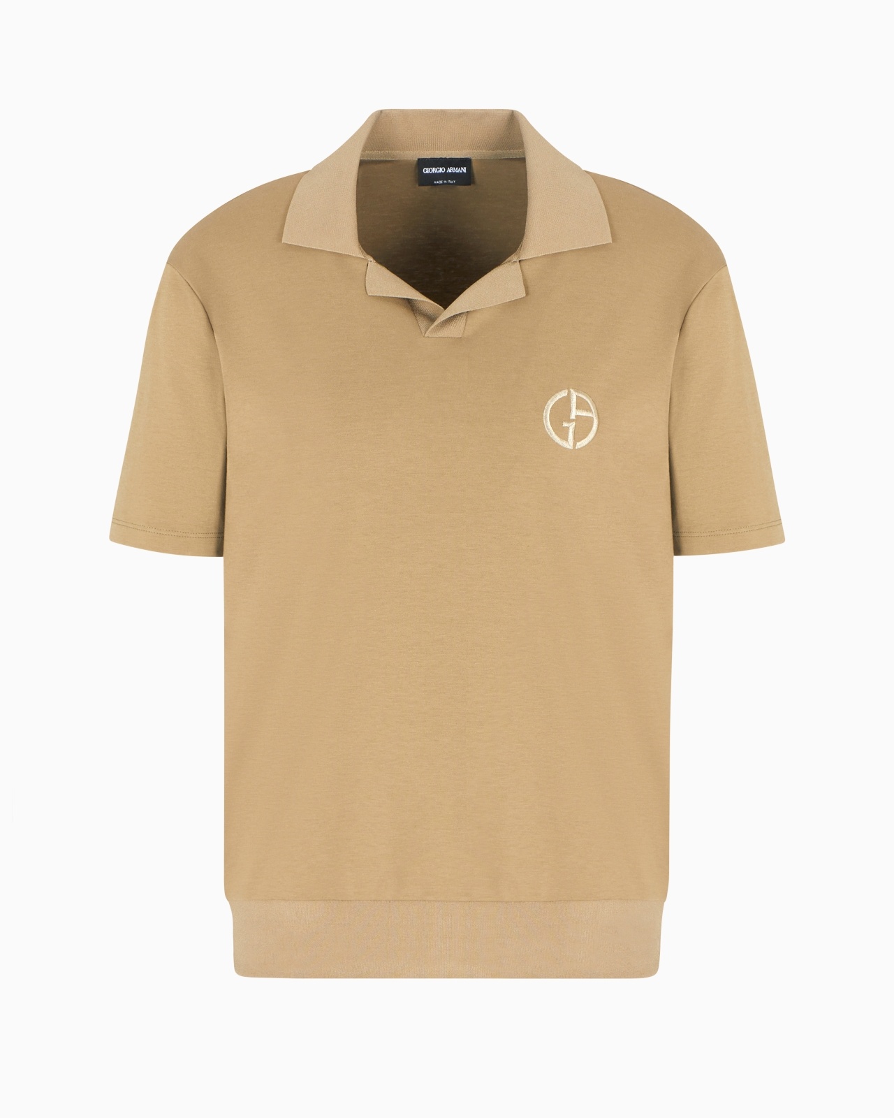 SHORT-SLEEVED POLO SHIRT IN COTTON AND CASHMERE INTERLOCK - 1