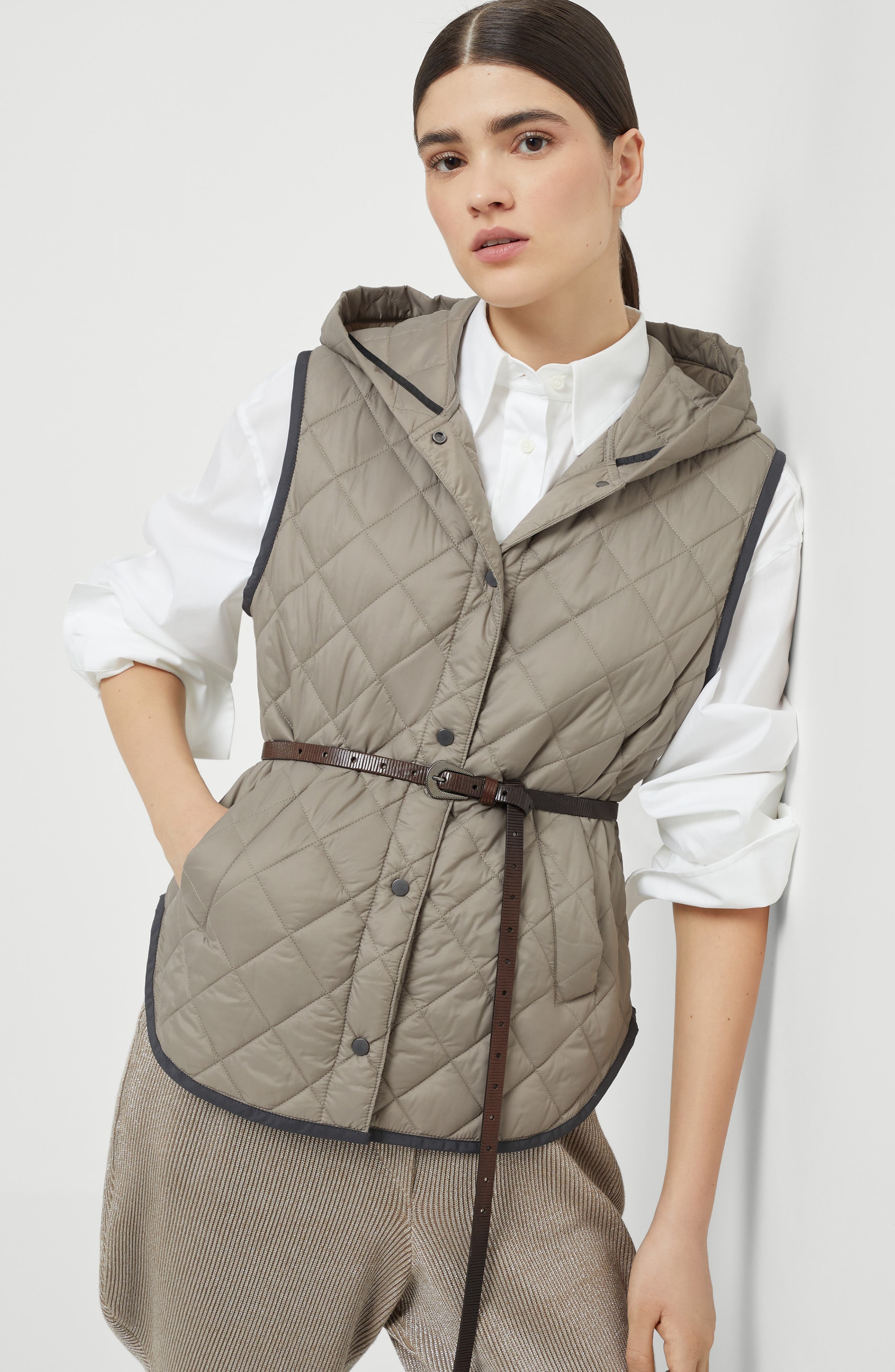 Brunello Cucinelli Quilted vest in Light Brown at Nordstrom - 5
