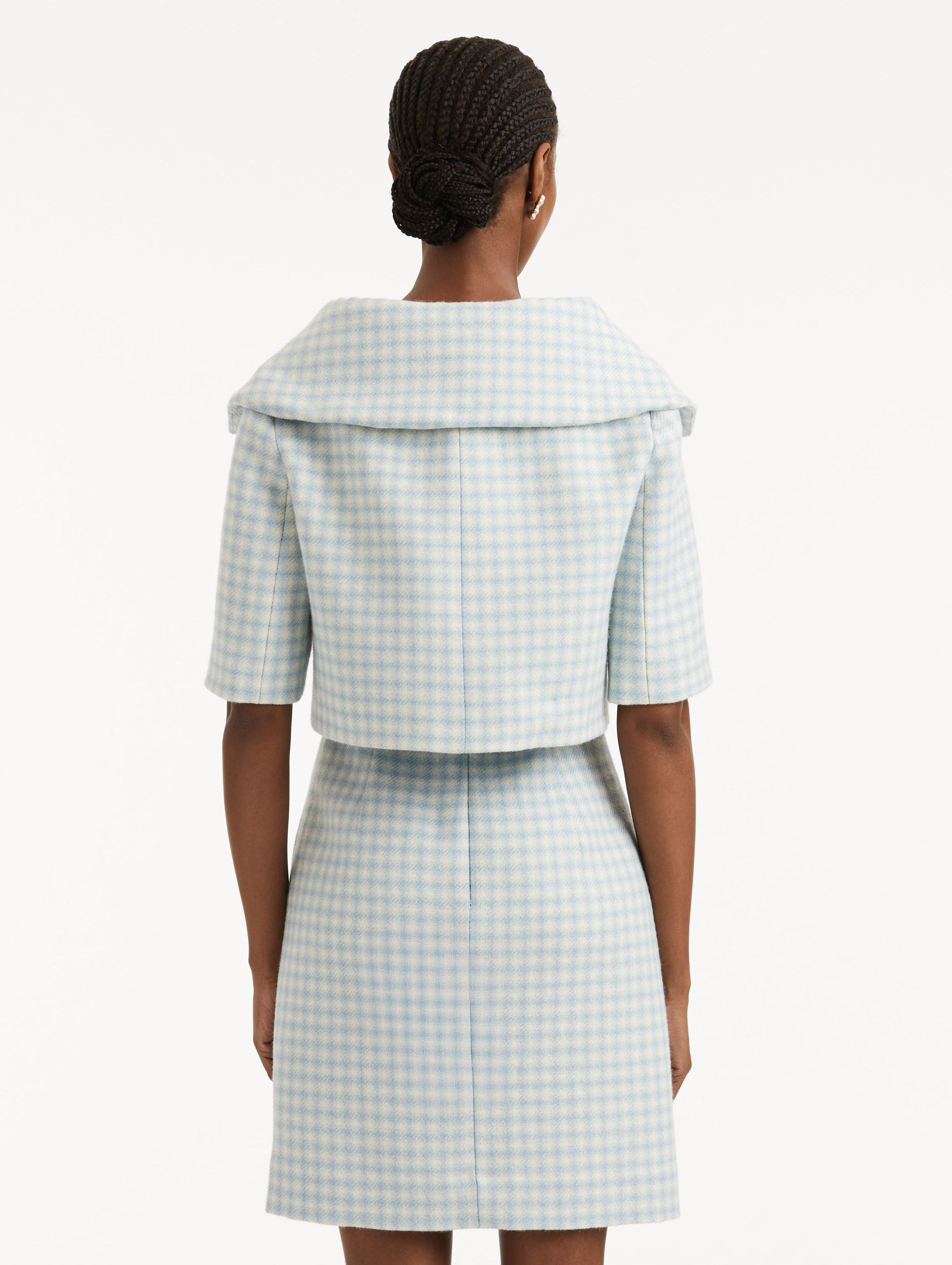 CHECKED TWEED SHORT SLEEVE JACKET - 3