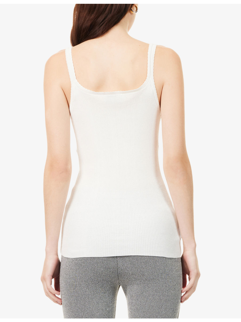 Ribbed Shoulder-Straps Cotton Top - 4