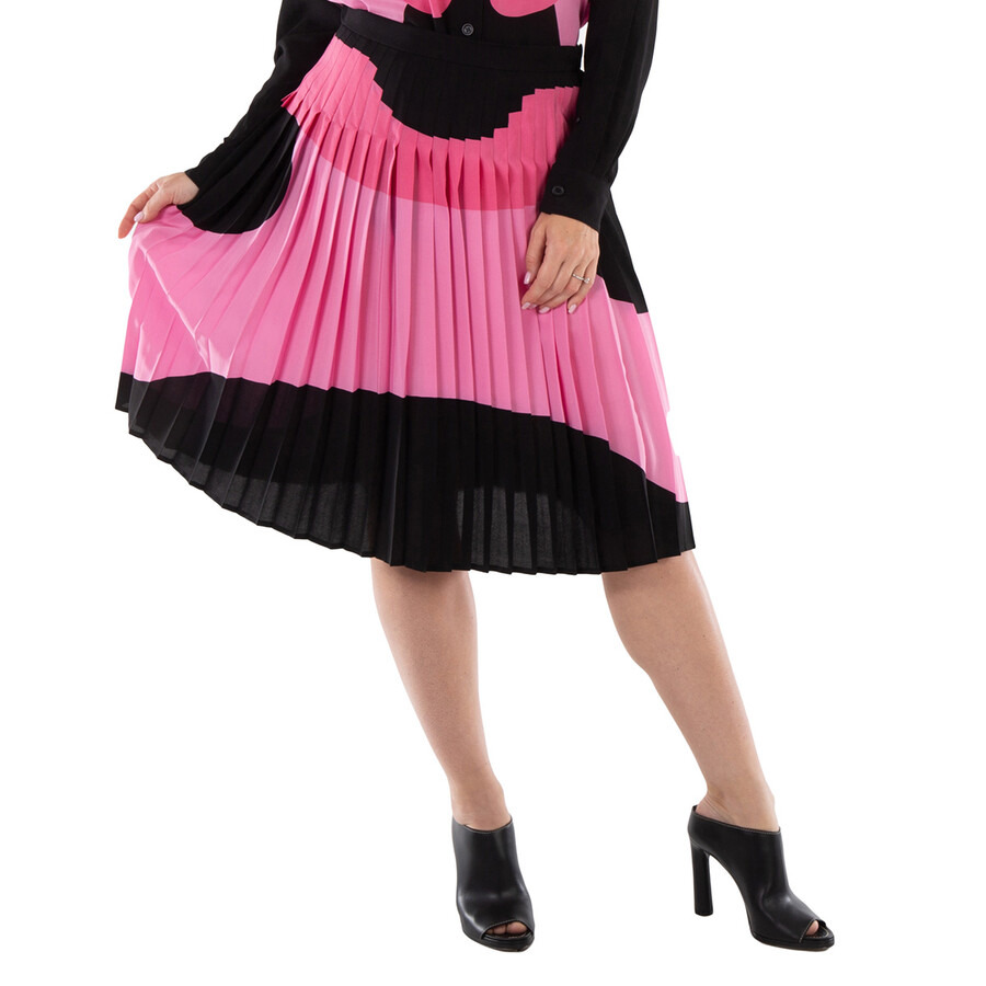 Burberry Bubblegum Pink Marine Blob Silk Midi Skirt - 3