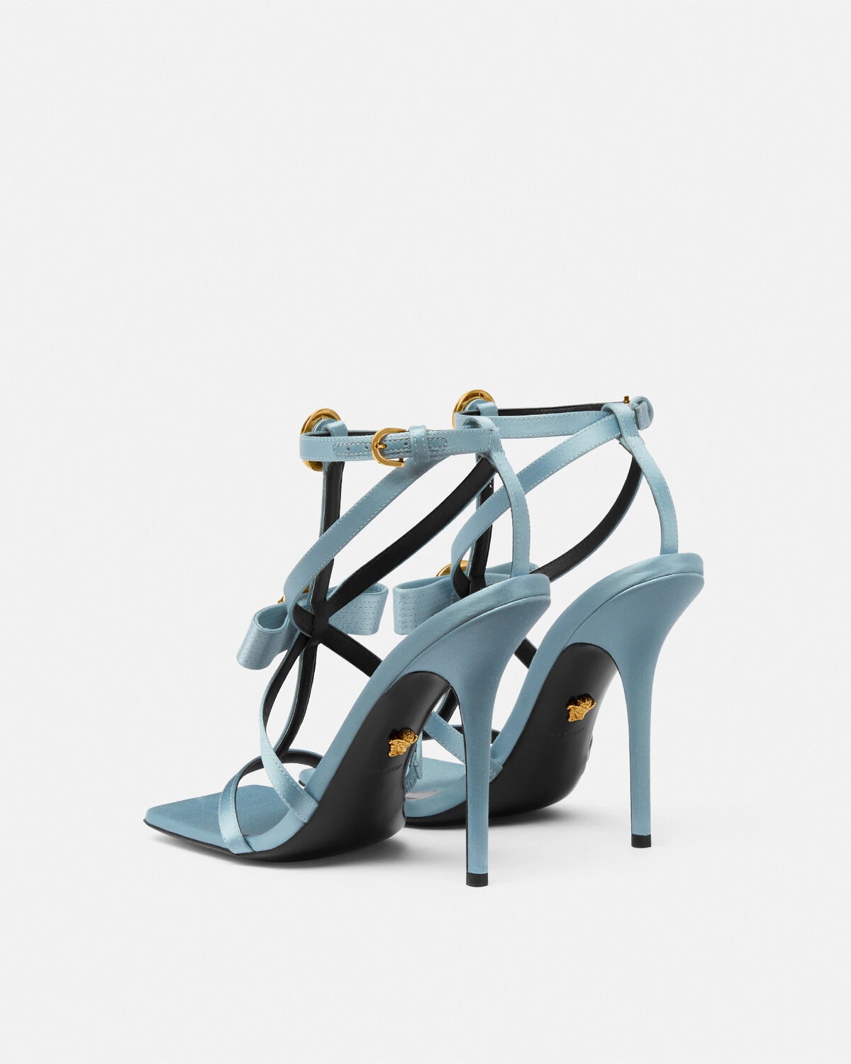Gianni Ribbon Satin Cage Sandals 110 mm - 4