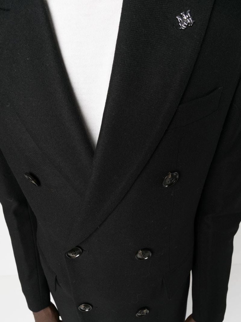 double-breasted notched-lapel coat - 5
