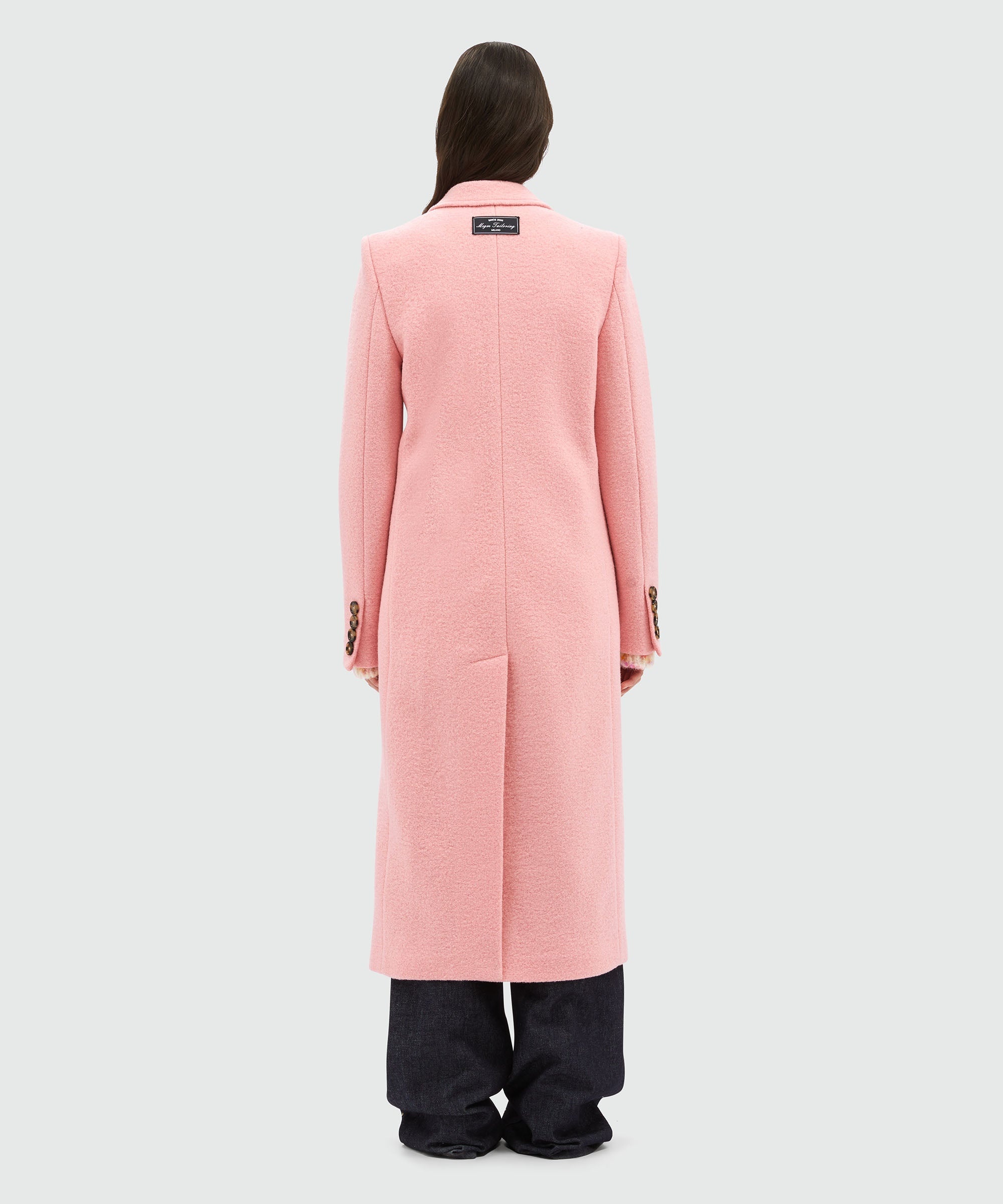 Pink MSGM tailored single-breasted coat  in wool - 3