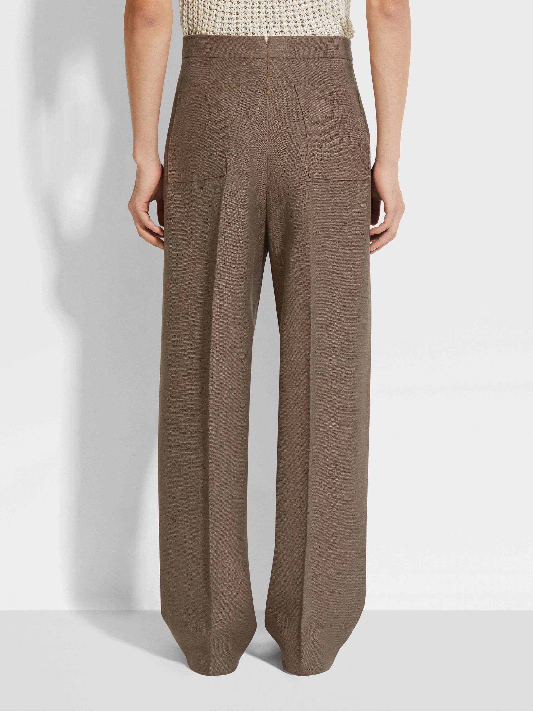 DARK TAUPE OASI LINO PANTS - 6