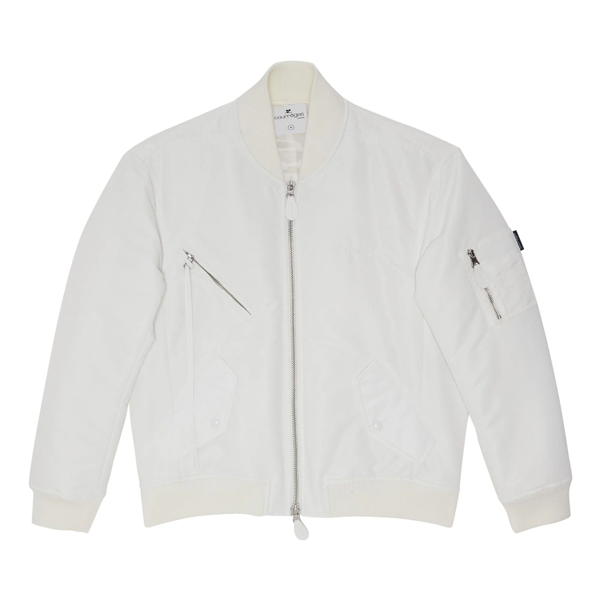Courrèges Cocoon Nylon Bomber Jacket 'Heritage White' - 1
