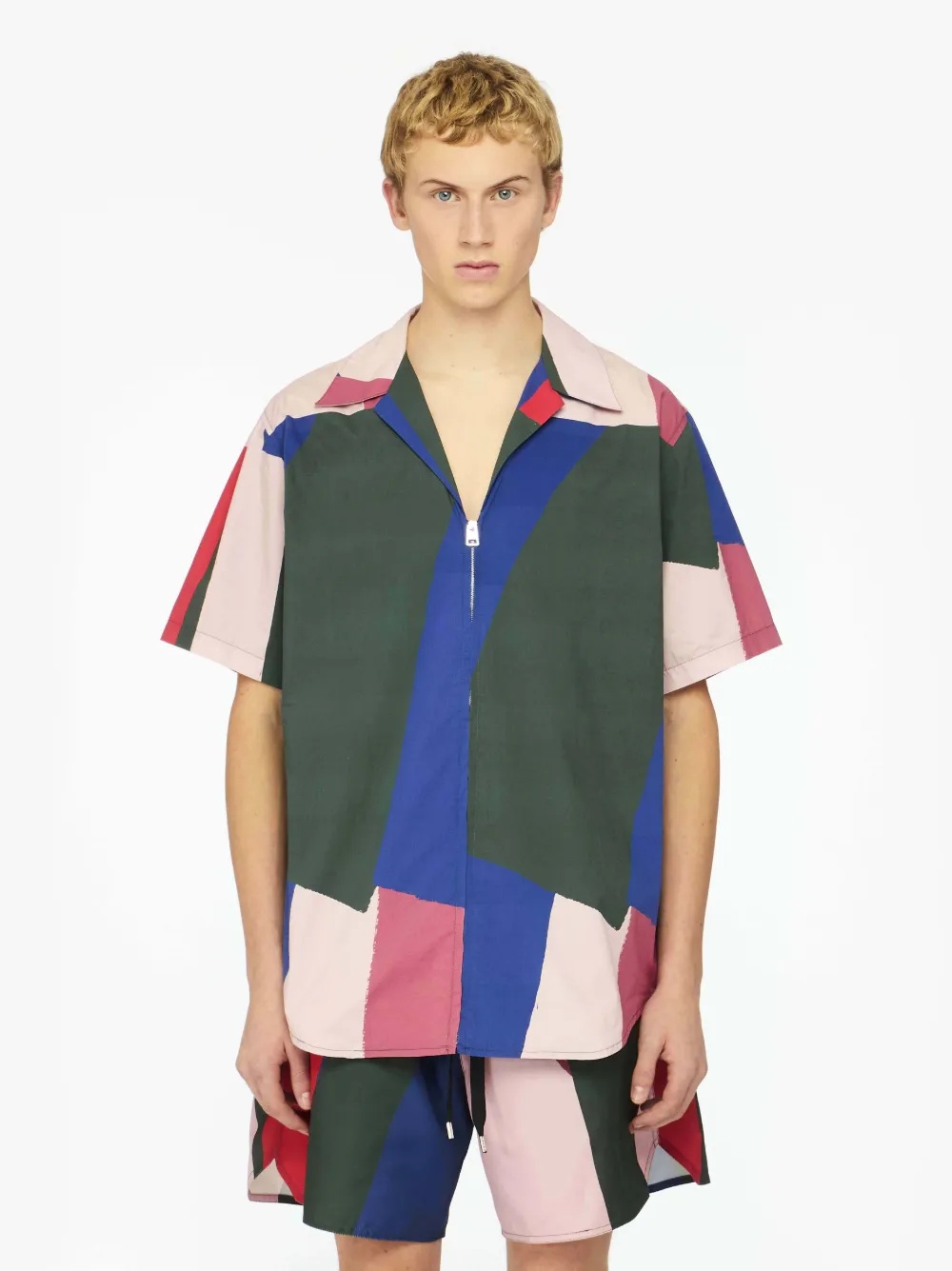 SHORT SLEEVE PRINTED SHIRT WITH ZIP - 2