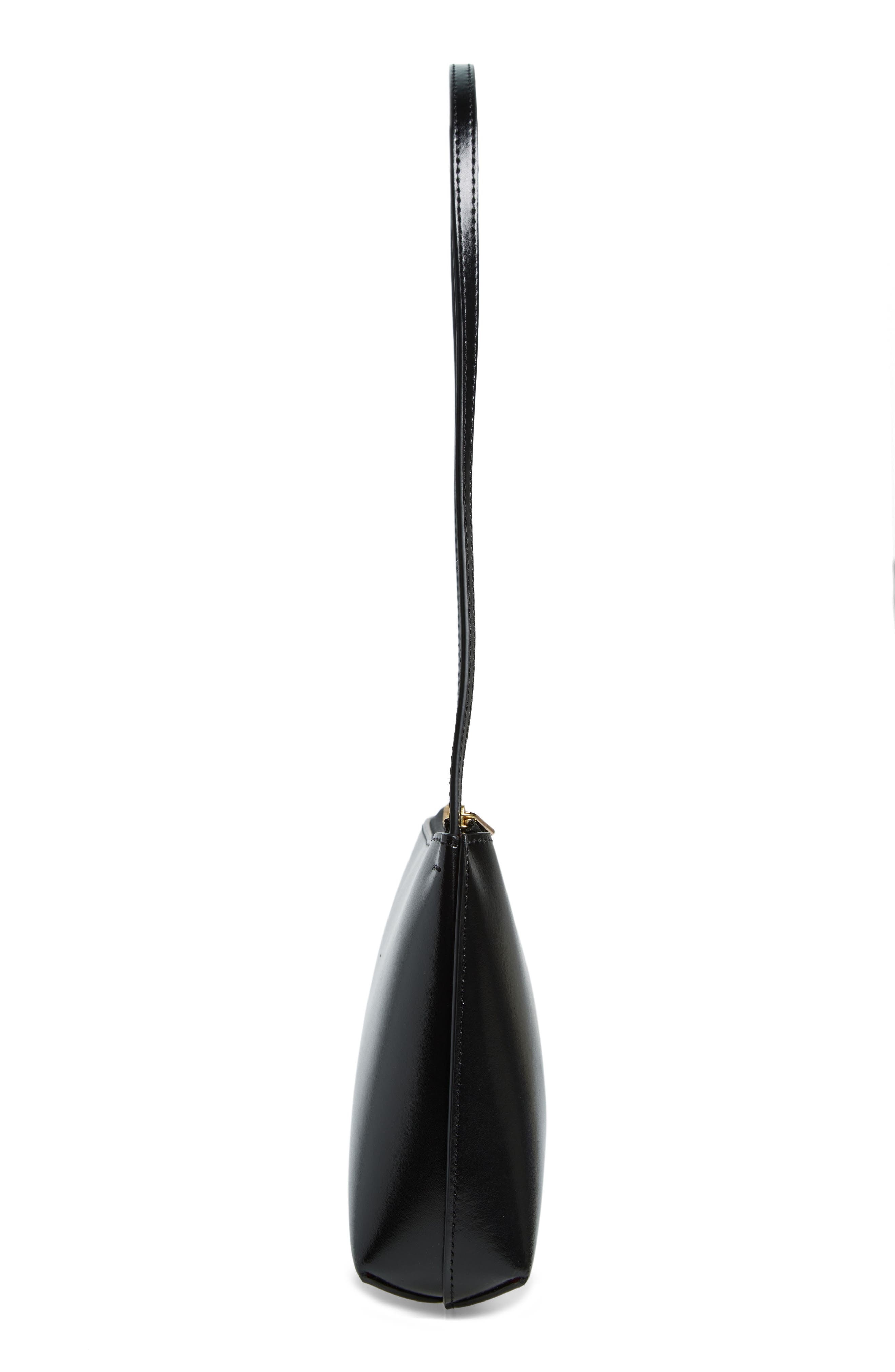Mansur Gavriel Gaia Leather Shoulder Bag in Black/Flamma at Nordstrom - 5
