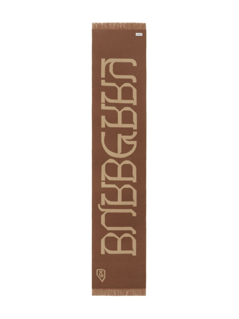 Burberry logo wool scarf outlook