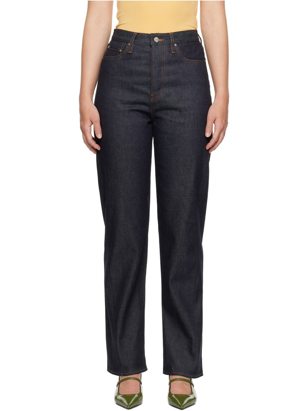 Navy Twisted Seam Jeans - 1