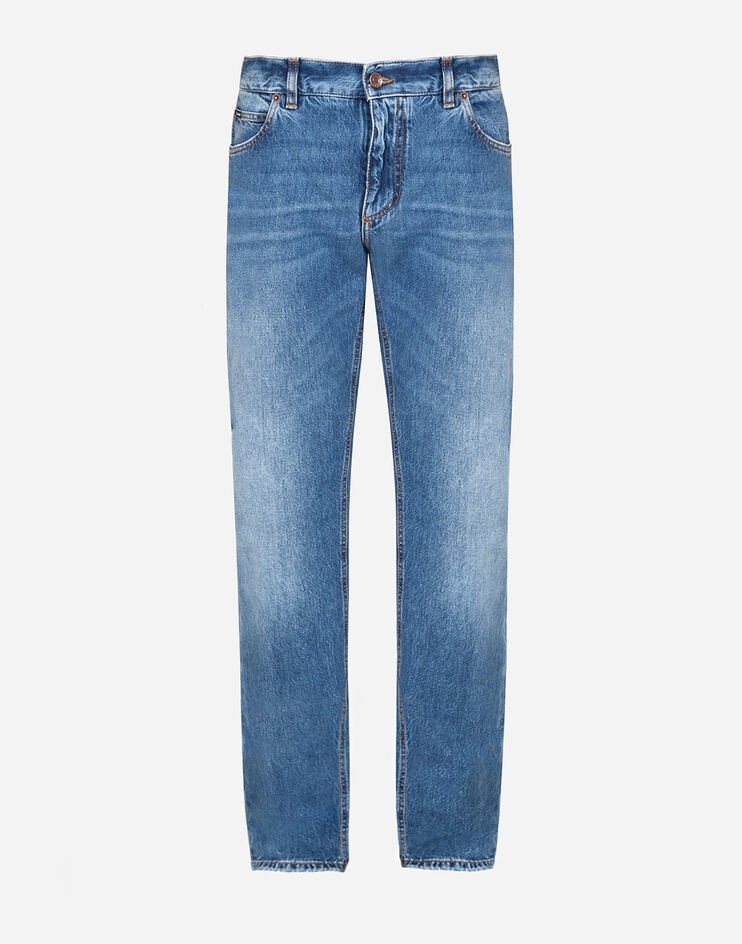 Washed light blue regular-fit jeans - 3