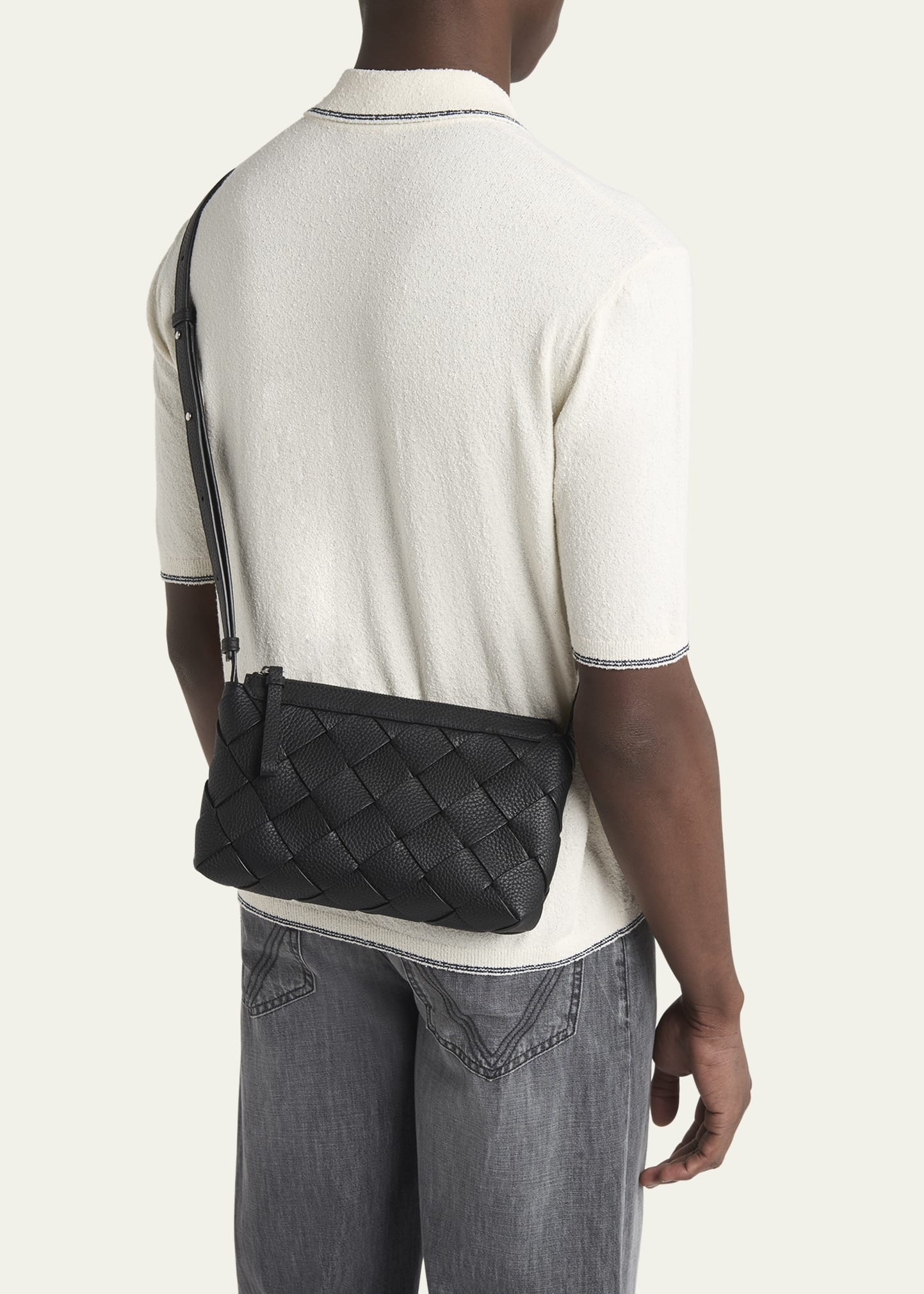 Men's Diago Zip Intreccio Taurillon Messenger Bag - 2